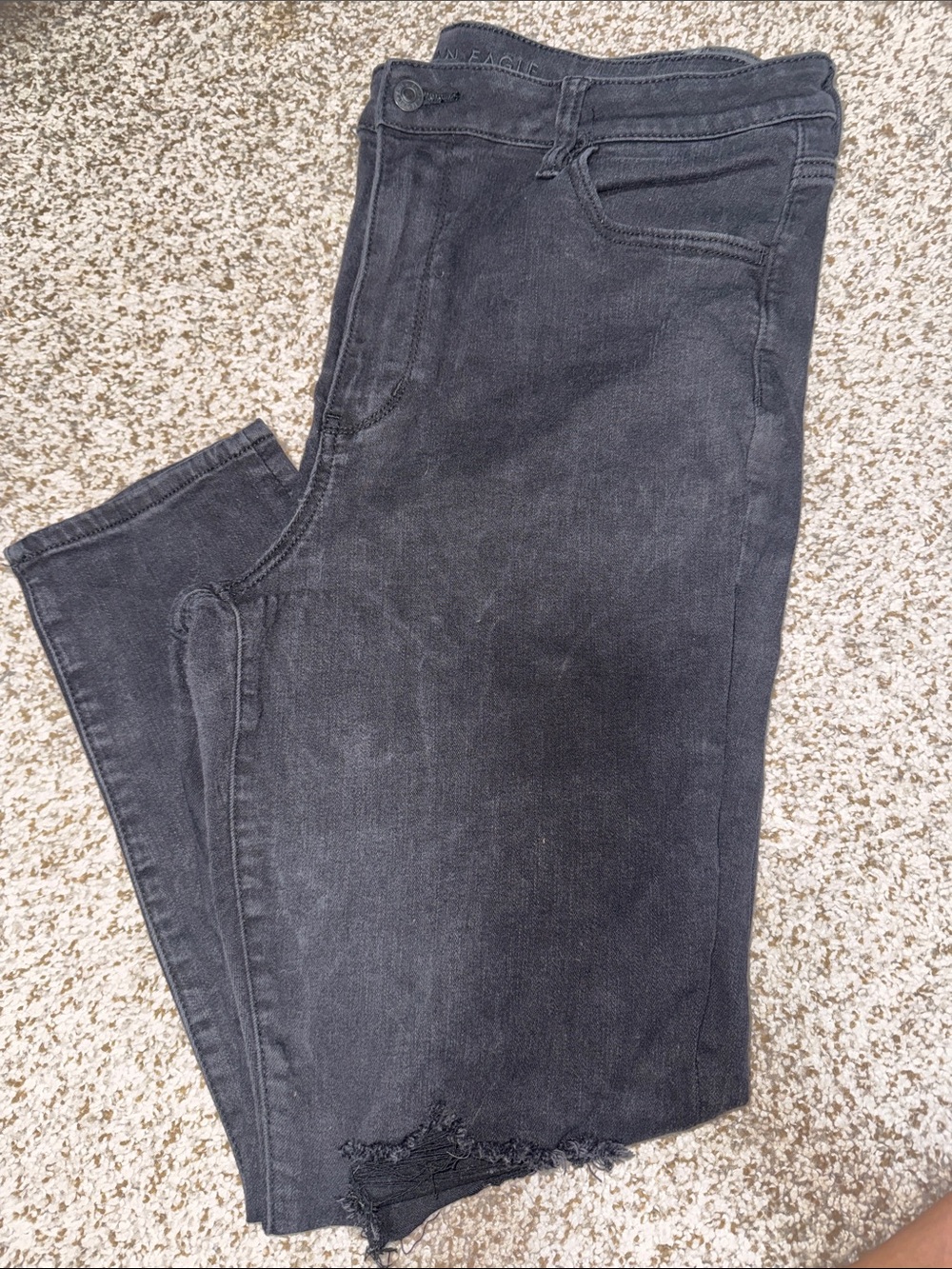 Black Distressed American Eagle jeggings